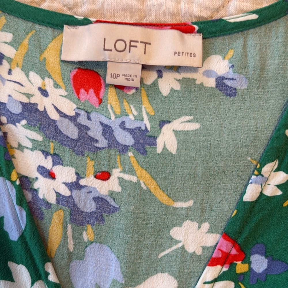 Loft green floral midi dress - Picture 5 of 11